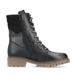 Rieker Damen Schnürstiefel tiefschwarz