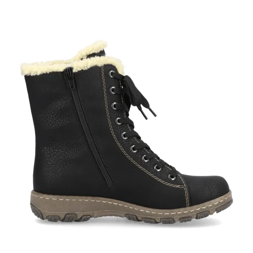Rieker Damen Schnürstiefel tiefschwarz