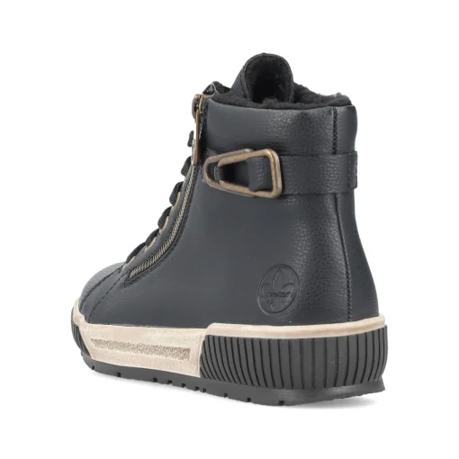 Rieker Damen Schnürstiefel asphaltschwarz