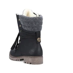 Rieker Damen Schnürstiefel nachtschwarz