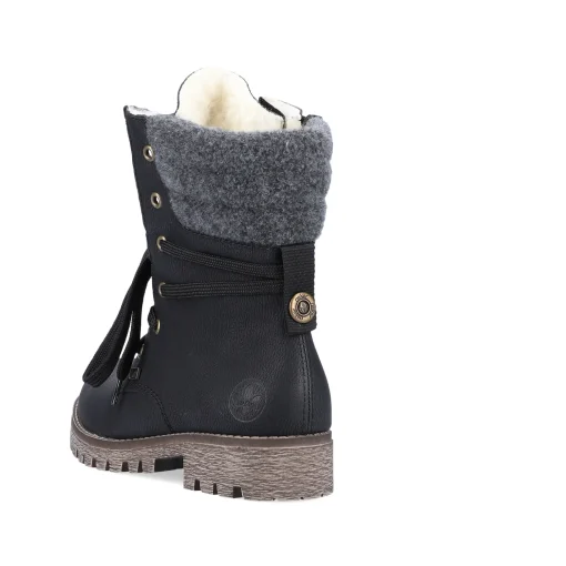 Rieker Damen Schnürstiefel nachtschwarz