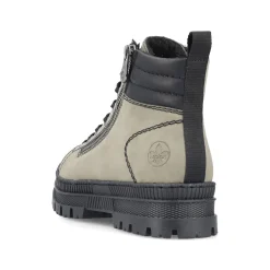 Rieker Damen Schnürstiefel graugrün-schwarz