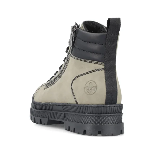 Rieker Damen Schnürstiefel graugrün-schwarz