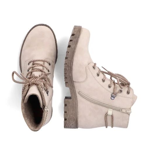 Rieker Damen Schnürstiefel hellbeige