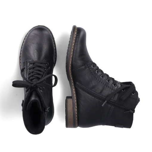 Rieker Damen Schnürstiefel tiefschwarz