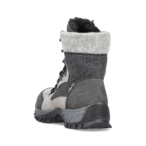 Rieker Damen Schnürstiefel silbergrau