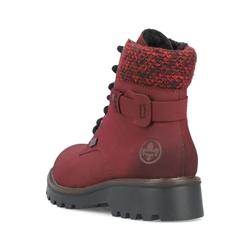 Rieker Damen Schnürstiefel rubinrot