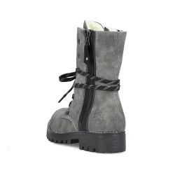 Rieker Damen Schnürstiefel mondgrau