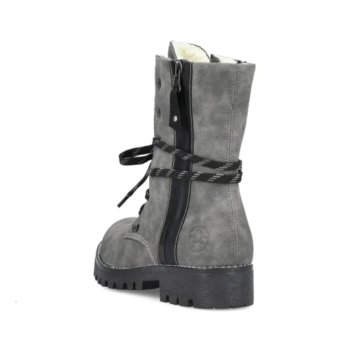 Rieker Damen Schnürstiefel mondgrau
