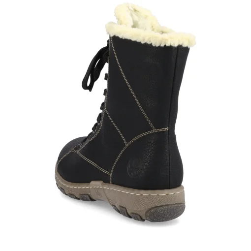 Rieker Damen Schnürstiefel tiefschwarz