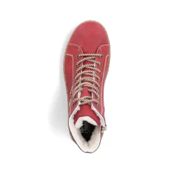 Rieker Damen Schnürstiefel erdbeerrot