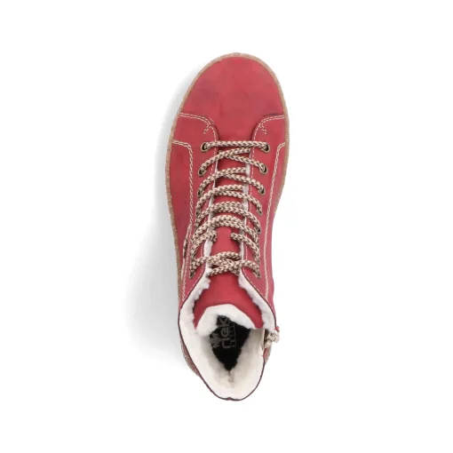 Rieker Damen Schnürstiefel erdbeerrot