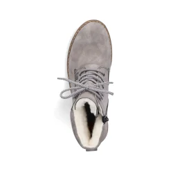 Rieker Damen Schnürstiefel mondgrau