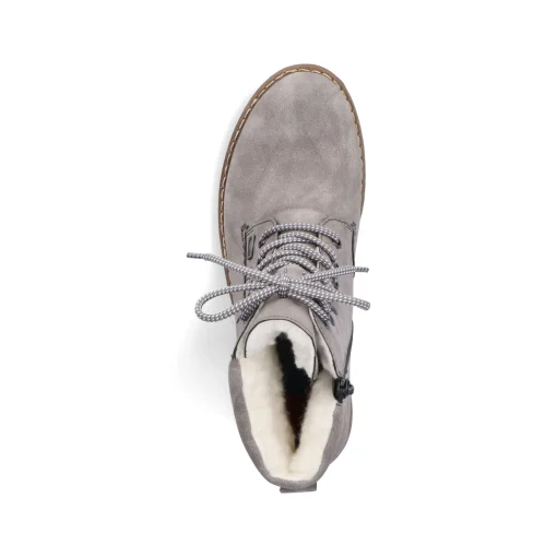 Rieker Damen Schnürstiefel mondgrau