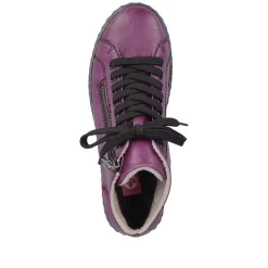 Rieker Damen Schnürstiefel aubergine-schwarz