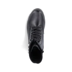 Rieker Damen Schnürstiefel mattschwarz