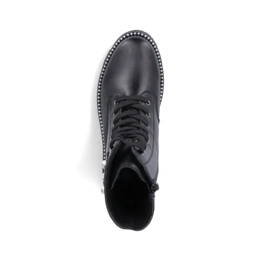 Rieker Damen Schnürstiefel mattschwarz