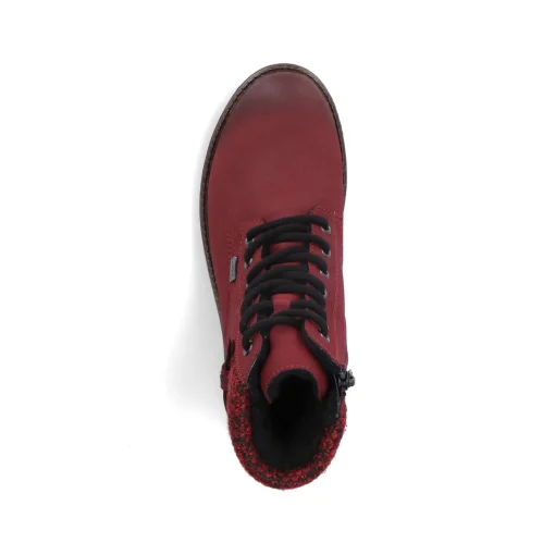 Rieker Damen Schnürstiefel rubinrot