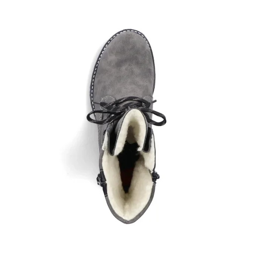 Rieker Damen Schnürstiefel mondgrau