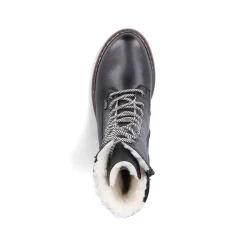Rieker Damen Schnürstiefel tiefschwarz