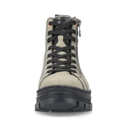 Rieker Damen Schnürstiefel graugrün-schwarz