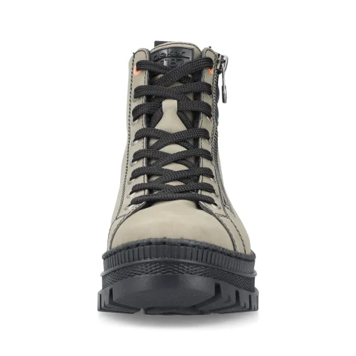 Rieker Damen Schnürstiefel graugrün-schwarz