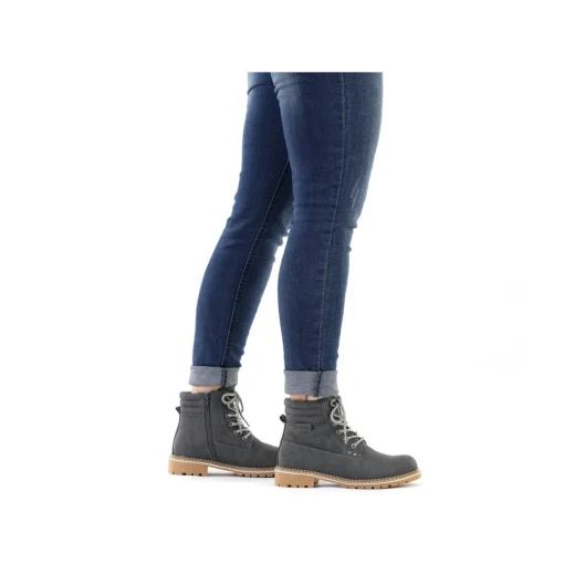 Rieker Damen Schnürstiefel granitgrau