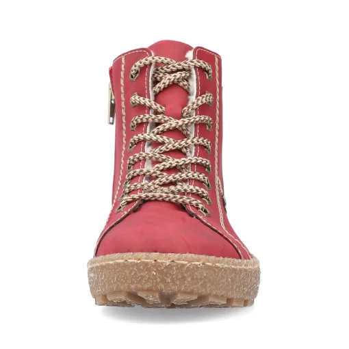 Rieker Damen Schnürstiefel erdbeerrot