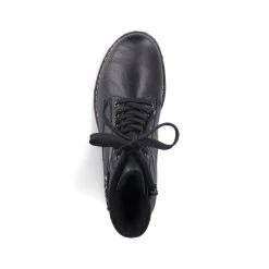 Rieker Damen Schnürstiefel tiefschwarz