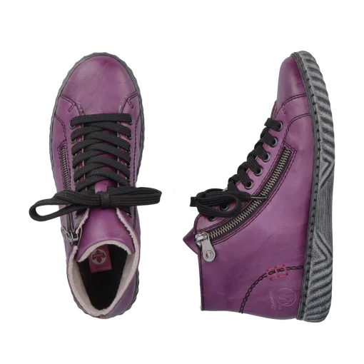 Rieker Damen Schnürstiefel aubergine-schwarz