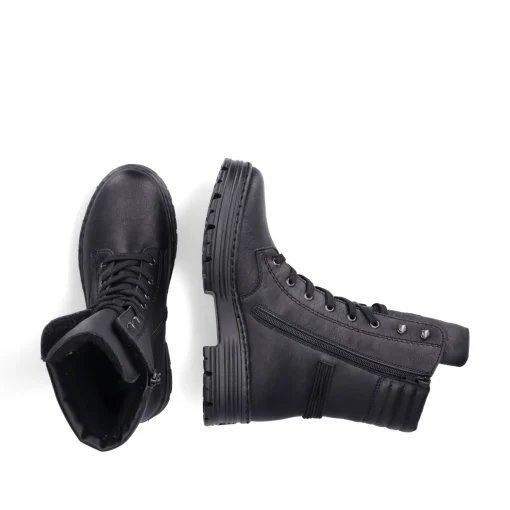 Rieker Damen Schnürstiefel tiefschwarz