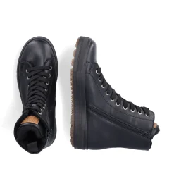 Rieker Damen Schnürstiefel tiefschwarz