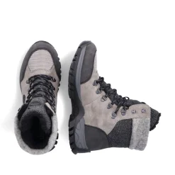 Rieker Damen Schnürstiefel silbergrau
