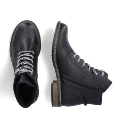 Rieker Damen Schnürstiefel asphaltschwarz