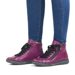 Rieker Damen Schnürstiefel aubergine-schwarz