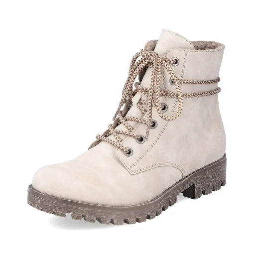 Rieker Damen Schnürstiefel hellbeige