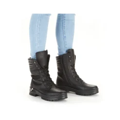 Rieker Damen Schnürstiefel tiefschwarz
