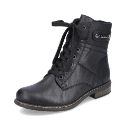 Rieker Damen Schnürstiefel tiefschwarz