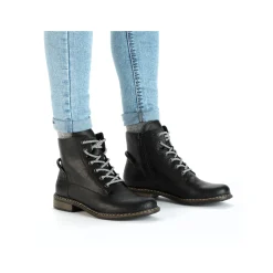 Rieker Damen Schnürstiefel asphaltschwarz