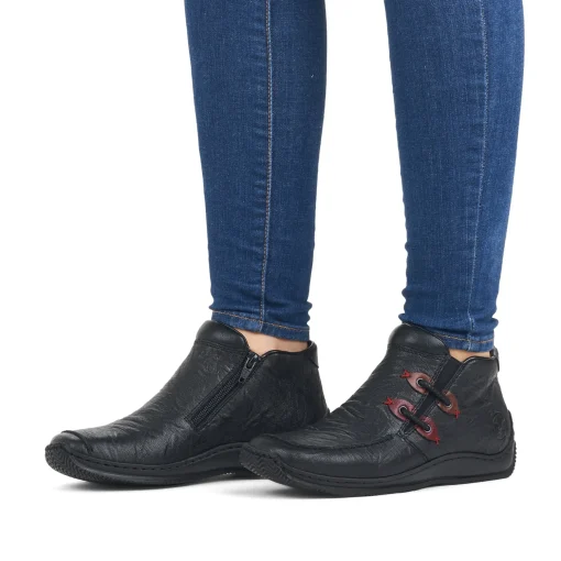 Rieker Damen Slipper asphaltschwarz