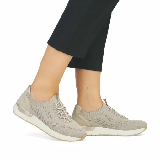 Rieker Damen Slipper beige-grau