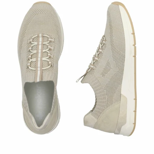 Rieker Damen Slipper beige-grau