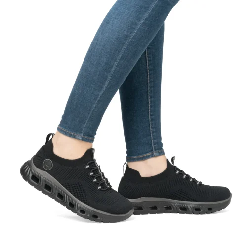 Rieker Damen Slipper graphitschwarz