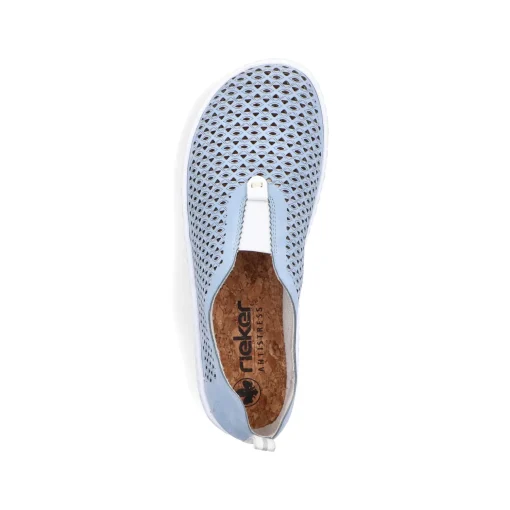 Rieker Damen Slipper hellblau