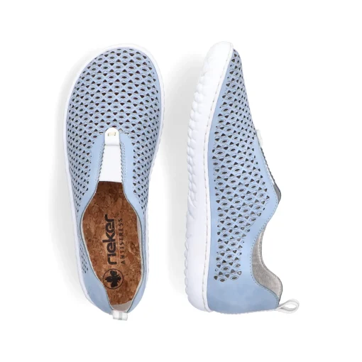 Rieker Damen Slipper hellblau