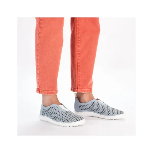 Rieker Damen Slipper hellblau
