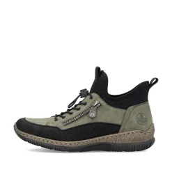 Rieker Damen Slipper kaktusgrün-schwarz