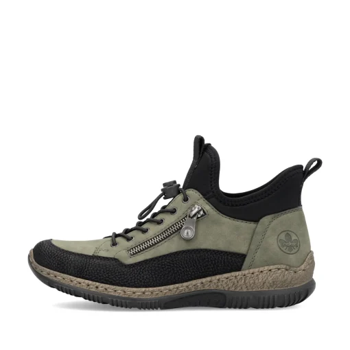 Rieker Damen Slipper kaktusgrün-schwarz