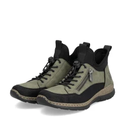 Rieker Damen Slipper kaktusgrün-schwarz