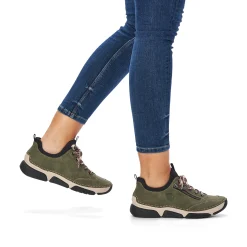 Rieker Damen Slipper khakigrün